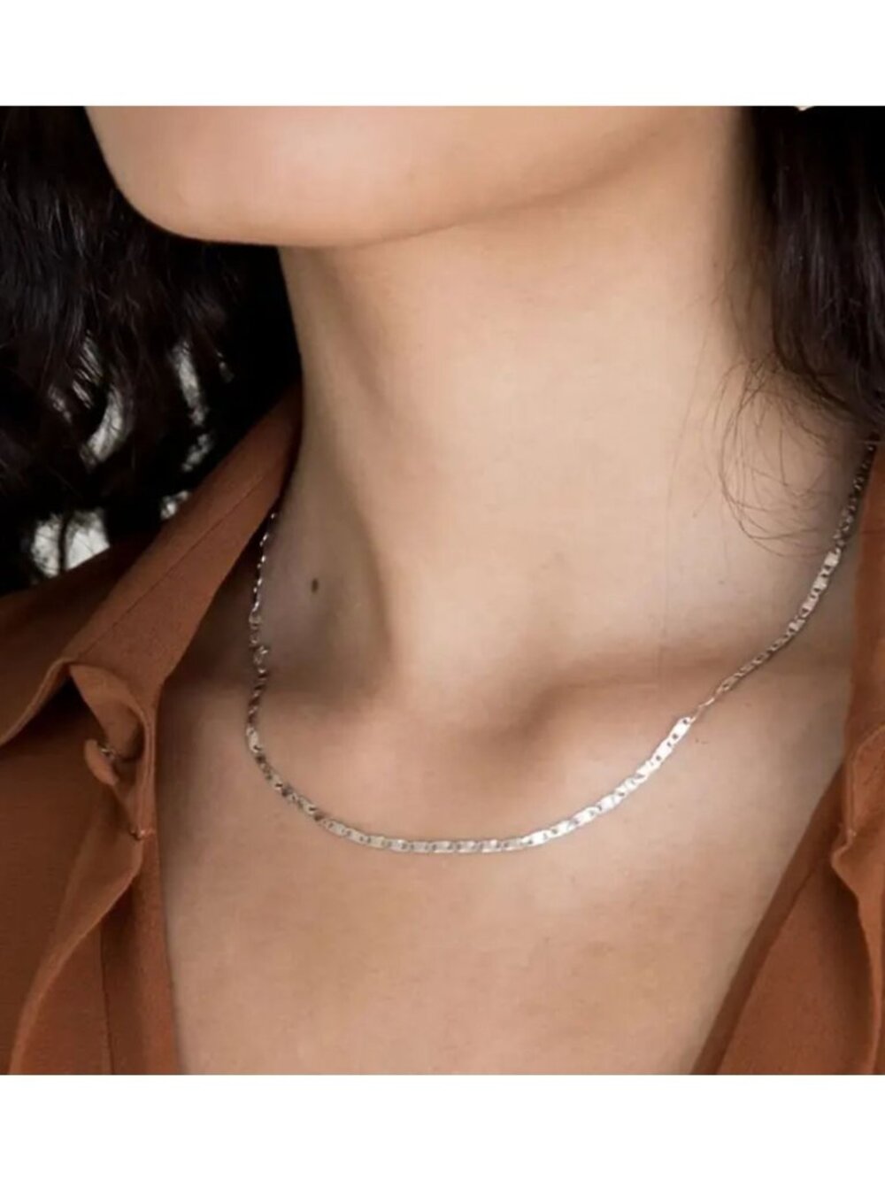 Fashion 925 Silver Plated Gypsophila Nail Art Chain Clavicle Necklace